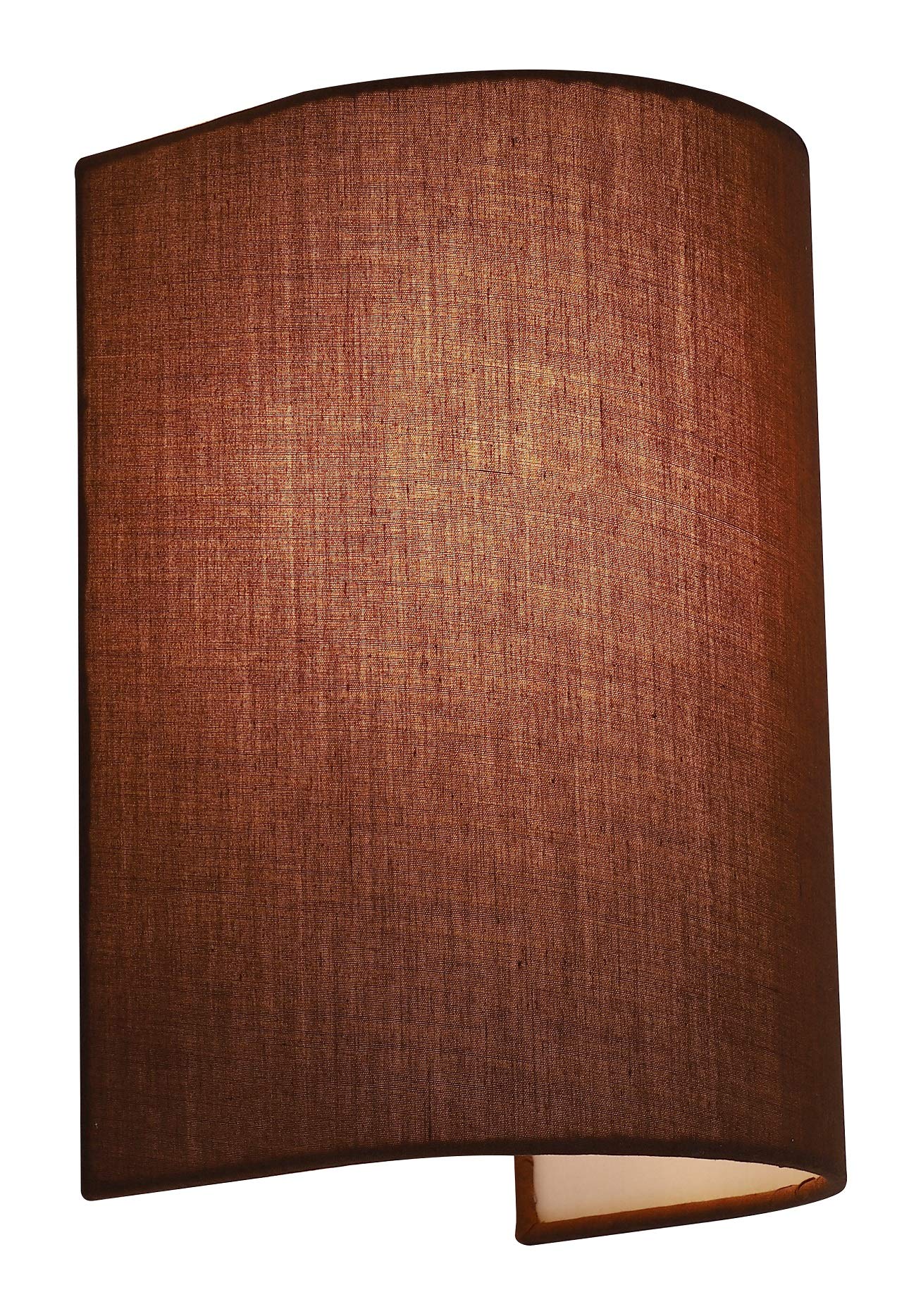 Harper Living Wall Wash Light with Switch Mocha Cylinder Fabric Shade in Brown