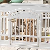 Vista 8 de IRIS USA Corralito para perros de 6 paneles de 24 pulgadas con puerta, 61 x 61 x 24 pulgadas, corralito para cachorros, corralito para perros