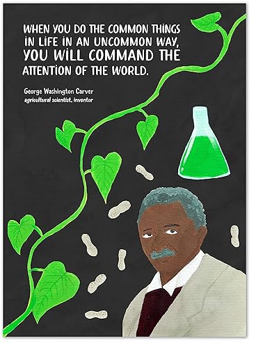 George Washington Carver Science STEM Art Print. Matte Paper, Laminated or Framed. Multiple Sizes