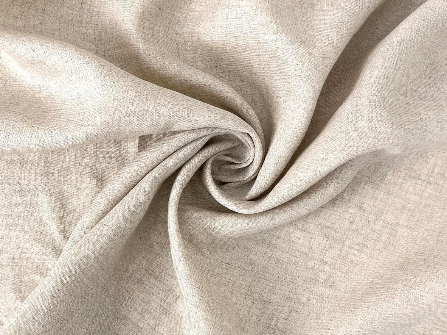 100% Linen Fabric – Lightweight Delavé Vintage Dyed – Two-Tone Effect – Pre-Washed Soft & Breathable – 52" Wide – by The Linen Lab (Natural, 1 Yard pre Cut)