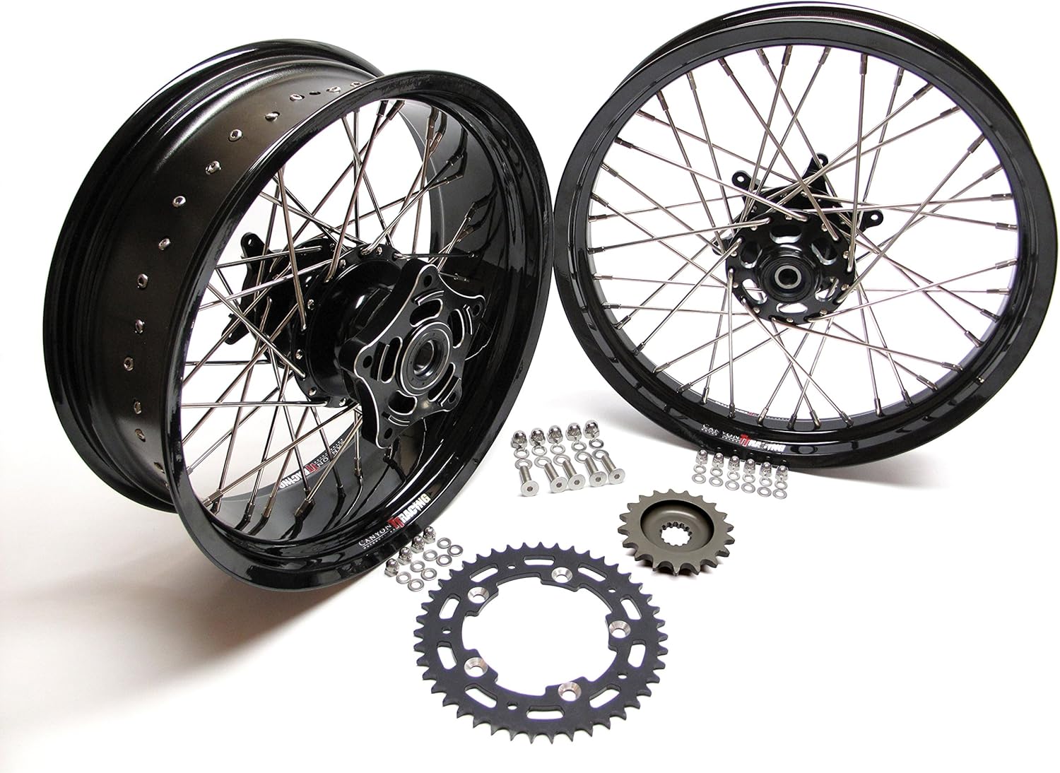Triumph TT Wide Wheel Kit Stage 1 (Bonneville SE, Classic (gloss black rims, stainless spokes, satin black hubs))