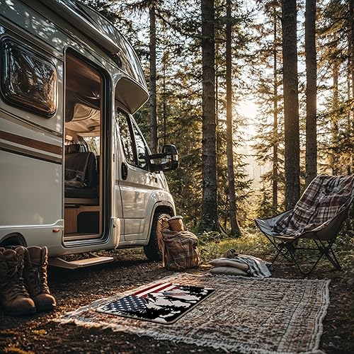 Miniatura 129 de Tapete divertido para puerta de campamento de 17 x 30 pulgadas, regalos de campamento para mujeres, alfombras de cámper para interior, alfombra