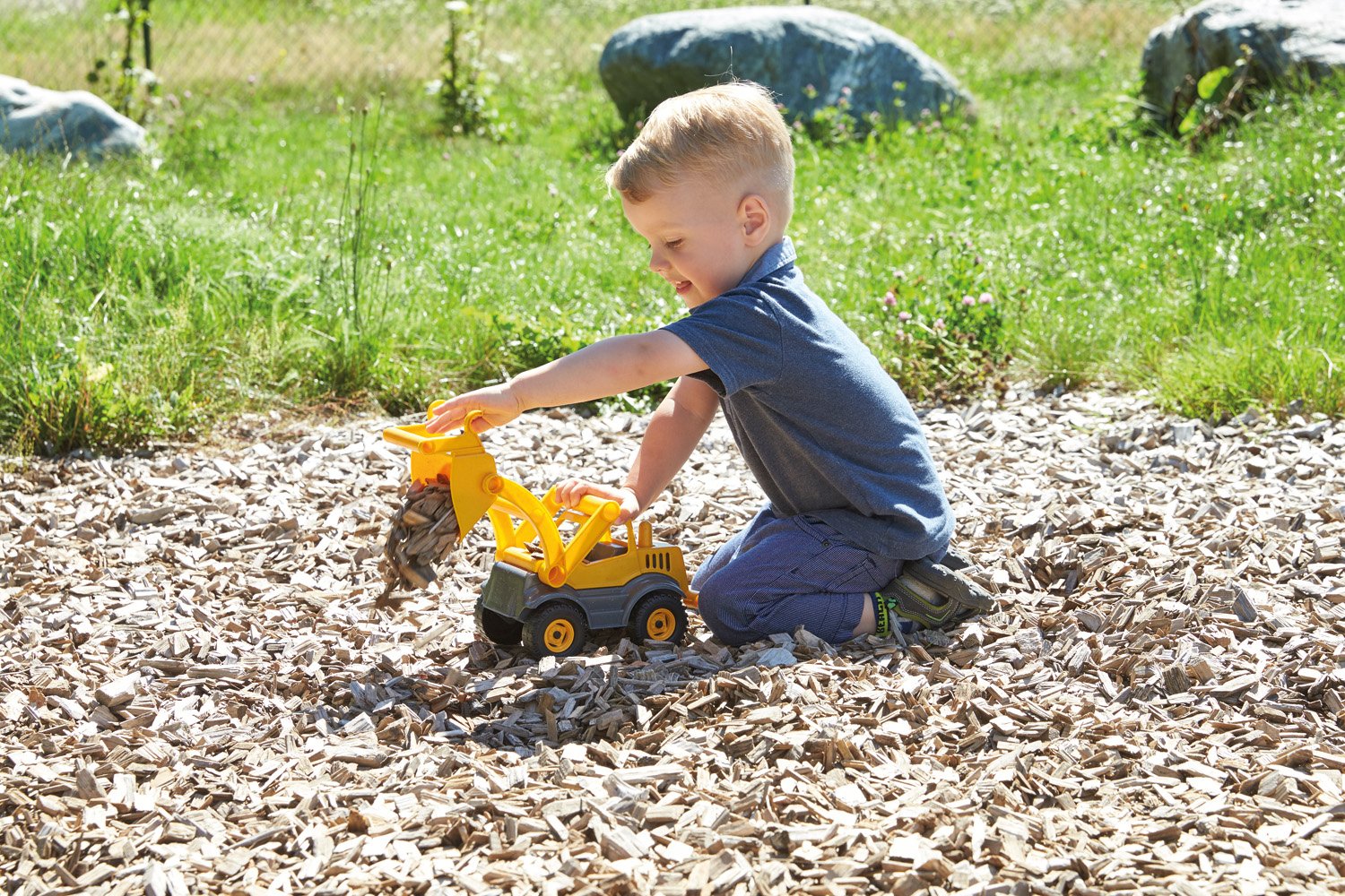SIMM Spielwaren 04212 pojazdy konstrukcyjne, ok. 33 cm, żółte