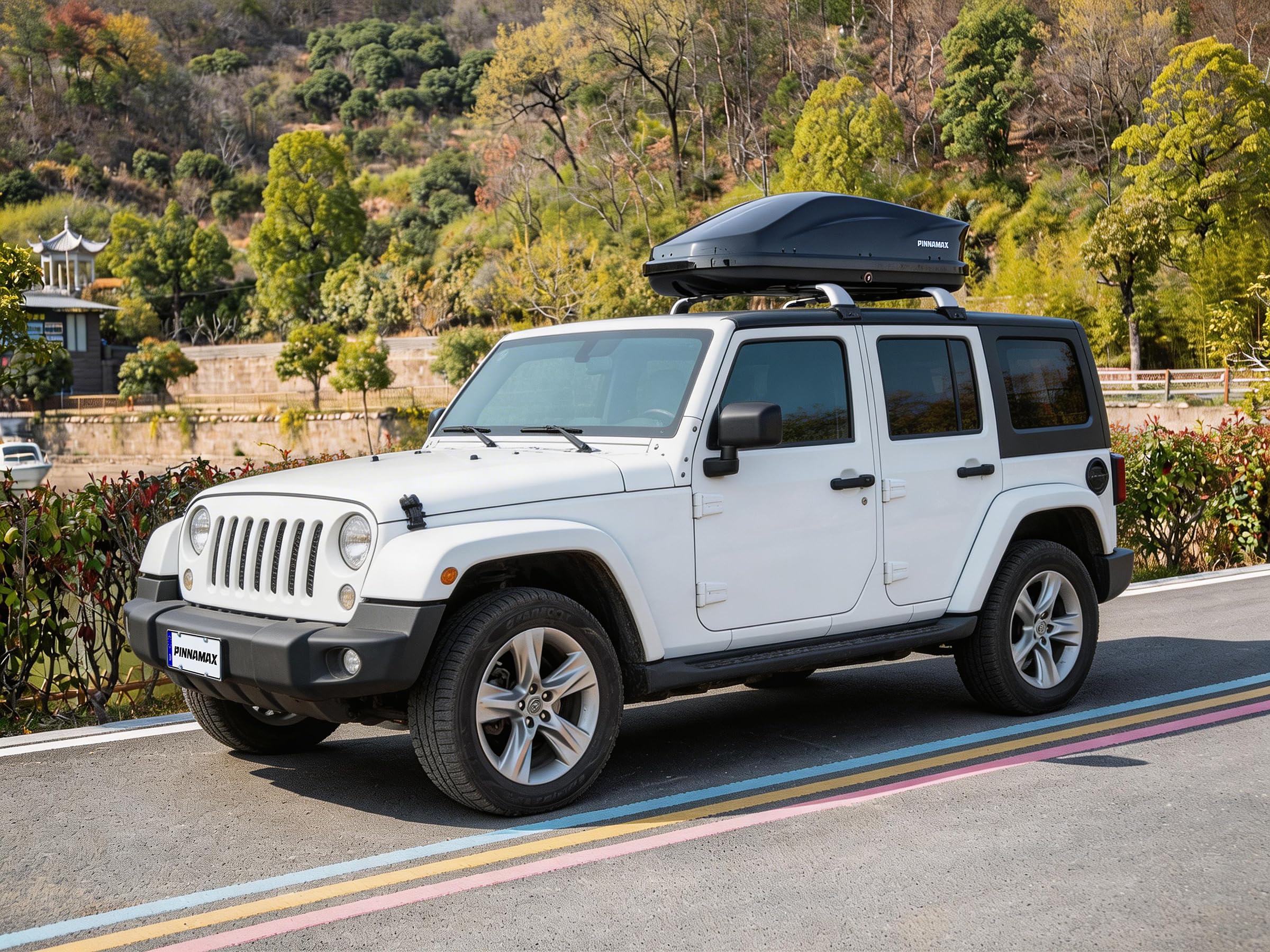 Dachbox 450L Abschließbar – Dachkoffer Auto Beidseitig Öffnend, wasserdichte Autodachbox für Dachträger, Dachgepäckbox für SUV Kombi Van (450L) - 3