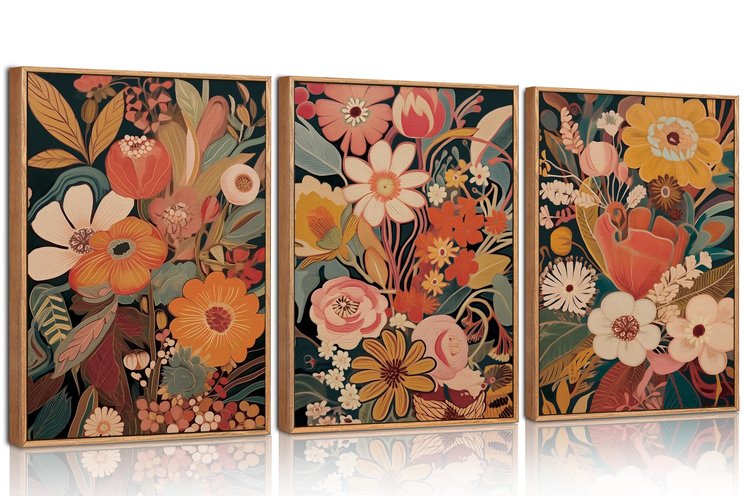 HPNIUB Weichgrünes Gerahmtes Leinwanddrucke Wandkunst Set, Abstrakte Botanische Boho-Wanddekoration, Minimalistisches Bilder Grün Leinwandkunstwerk Wohnzimmer, Schlafzimmer