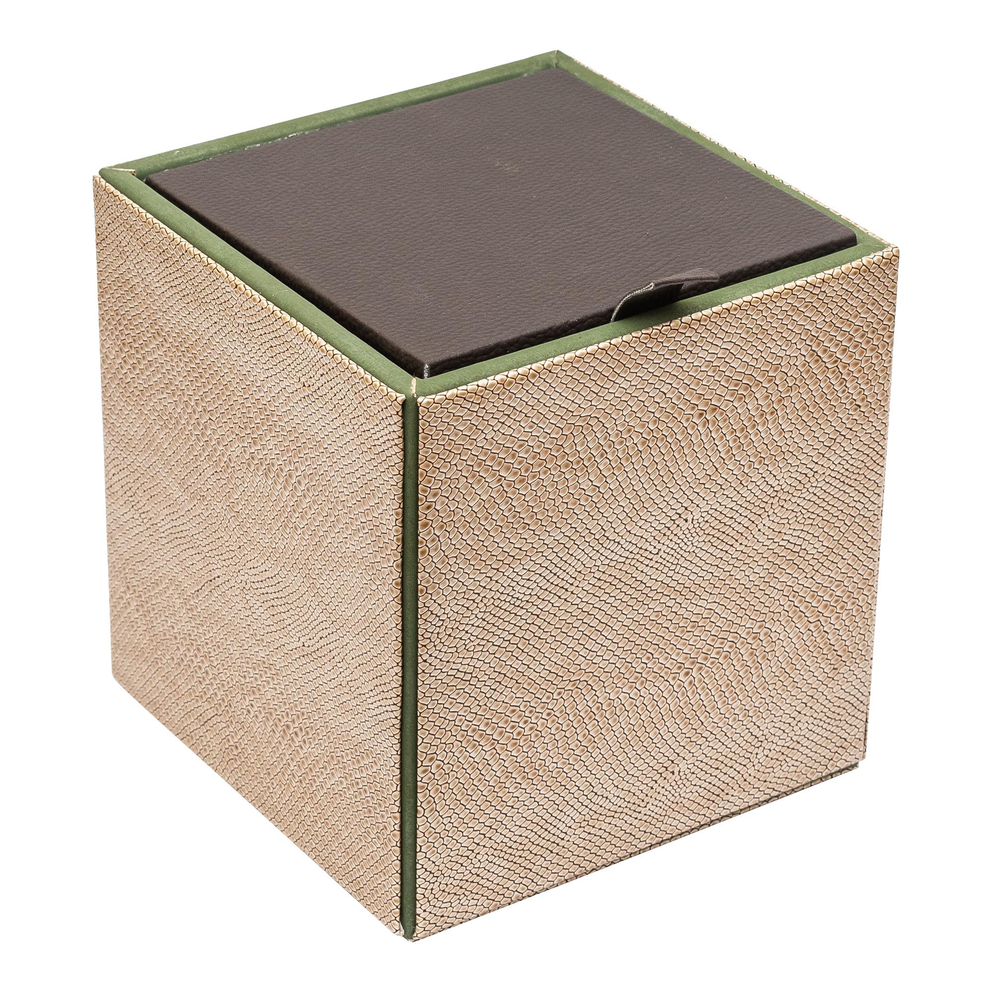 AI DESIGN CO. Decorative Tissue Box Cover | Vegan Leather & MDF Tissue Holder for Tabletop | Desk & Living Room Organizer for Clean Surface Setup (Square, Champagne Olive)-image-35