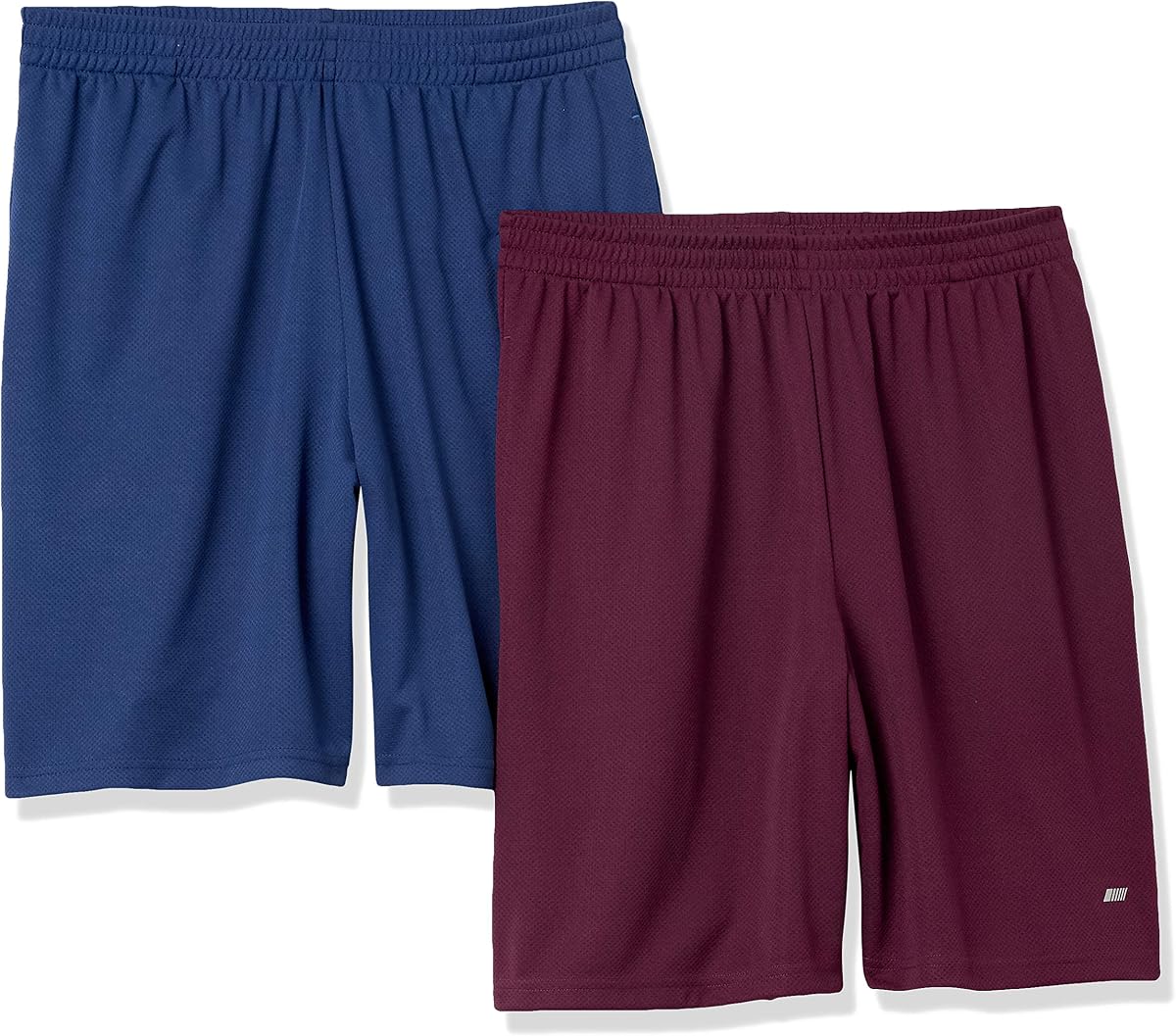 Amazon Essentials Pantalones cortos deportivos de baloncesto para hombre, transpirables que absorben la humedad, tecnología de rendimiento de ajuste holgado, paquete de 2