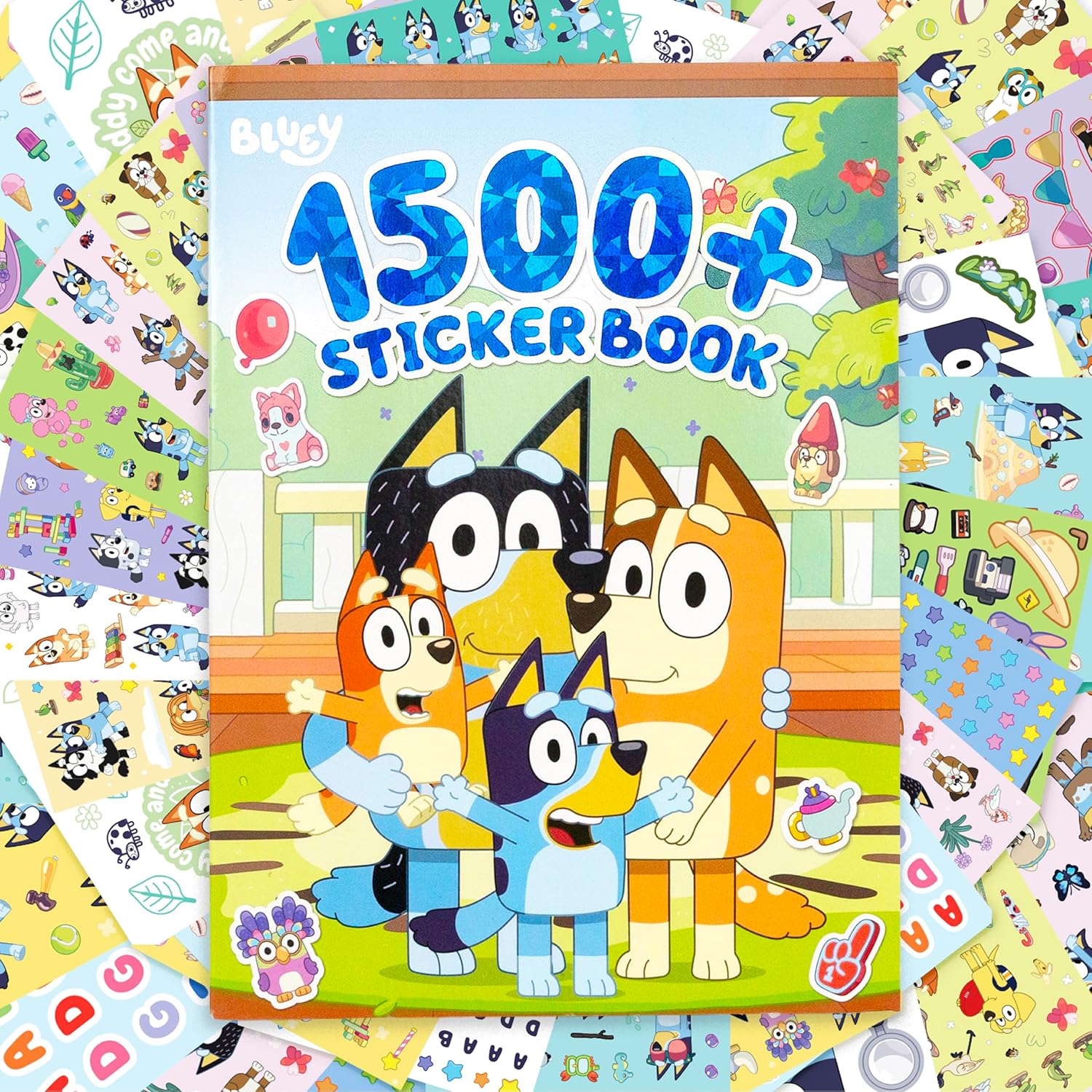 Horizon Group USA Sticker Book with Large and Small Sizes, Kids Stationary for Water Bottle, Notebooks, and Party Favors, 1500+, Bluey