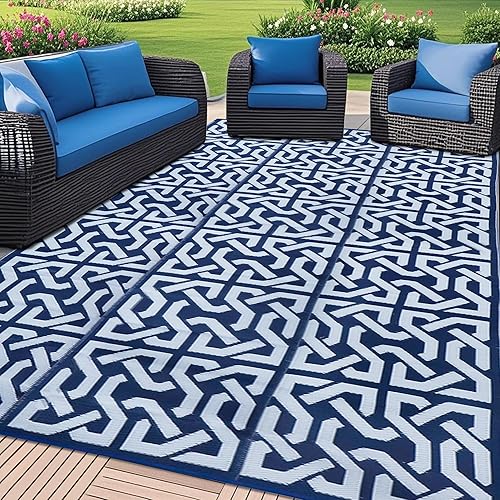 Miniatura 46 de SAND MINE Alfombras reversibles, alfombra de paja de plástico, alfombra de área moderna, alfombra de pavimento grande y alfombra para exteriores