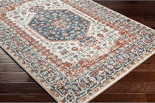 Miniatura 6 de Surya Davaro - Alfombra tradicional de medallón, 9 pies 2 pulgadas x 12 pies, color crema