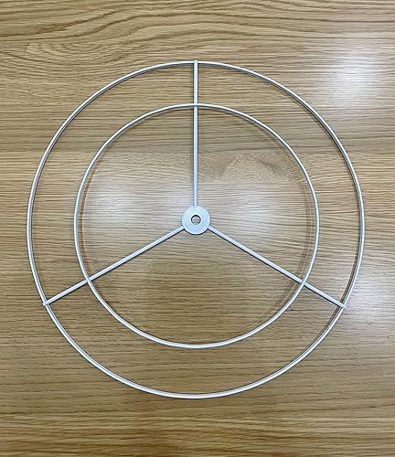 Vista 3 de RISEON Marco de pantalla de lámpara con agujeros para colgar, pantalla de lámpara de bricolaje, anillo de alambre, soporte para colgar E27, marco