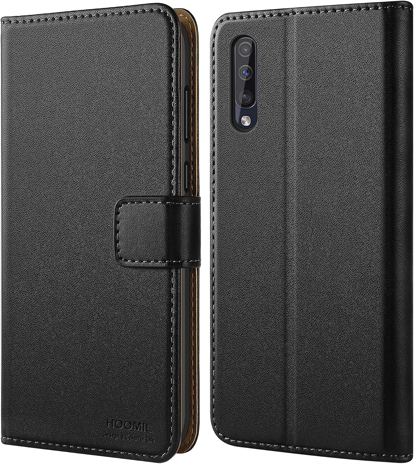 HOOMIL Wallet Case for Samsung Galaxy A30S, Premium PU Leather Folio Flip Case Cover Compatible with Samsung Galaxy A30S/A50/A50S, Black