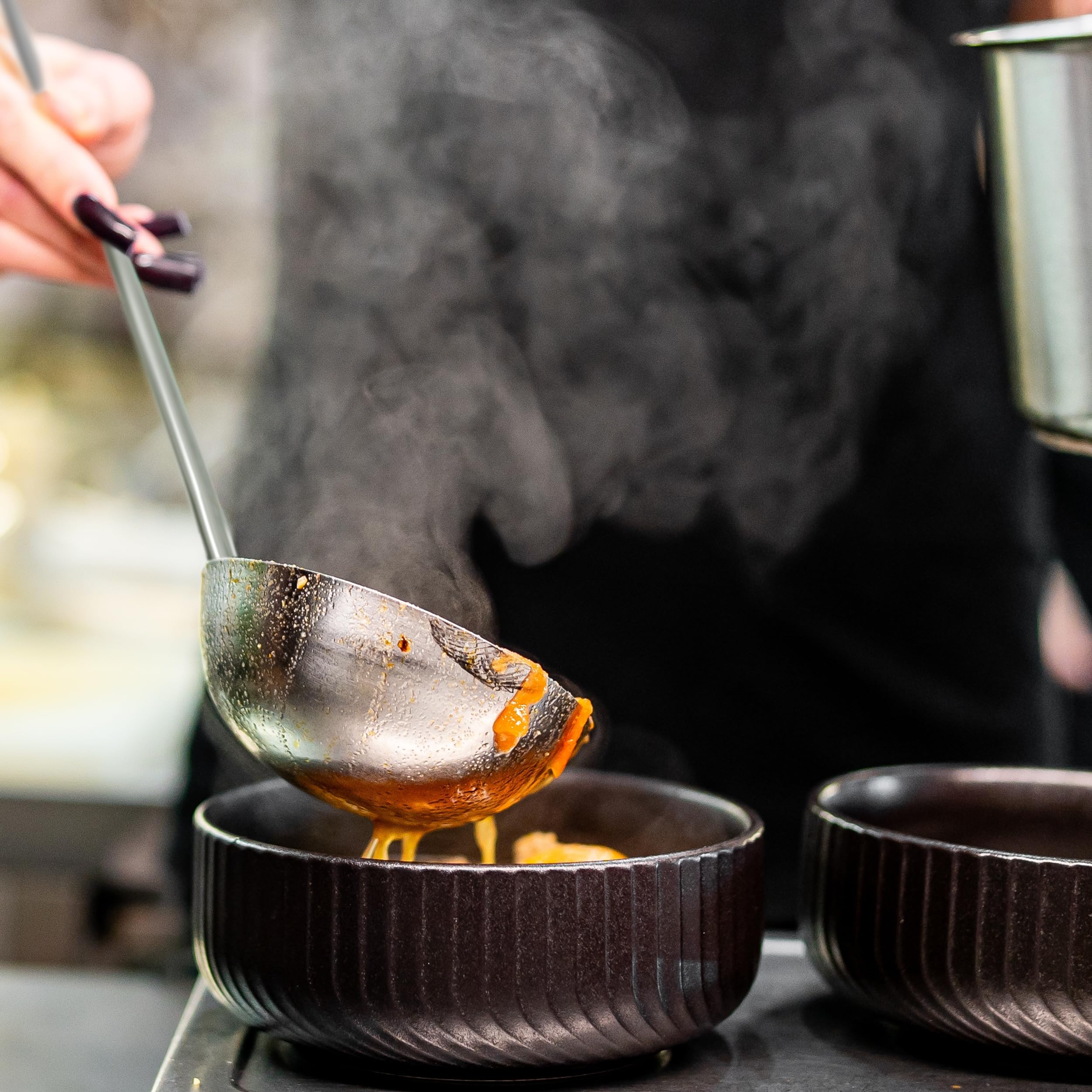 2 Pieces Soup Ladle, Ladles for Serving, 8 oz Ladle, Stainless Steel Ladle, Ladles for Cooking, Metal Ladle, Kitchen Ladles, Canning Ladles, Punch Ladle, Gravy Ladle, Large Ladle - Image 3