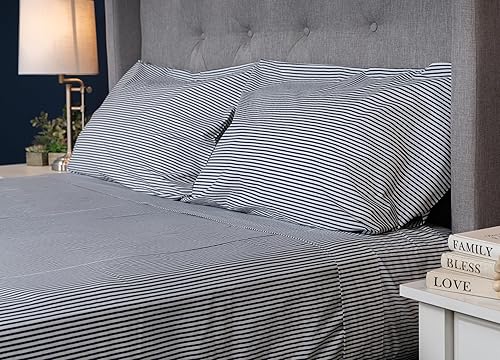 Miniatura 3 de MyPillow Juego de sábanas de percal de 200 hilos, sábanas de 100 % algodón para tamaño matrimonial, sábanas transpirables y suaves, para bolsillo