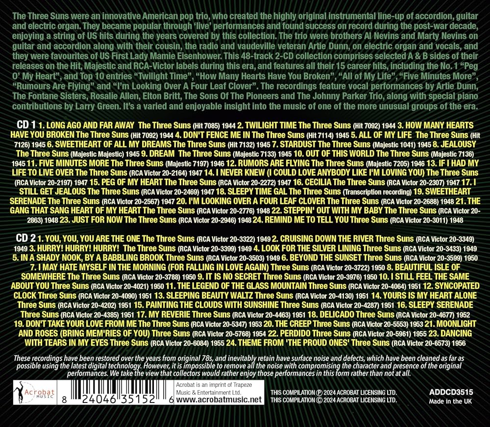 The Three Suns - Peg O' My Heart: Selected Singles 1944-56