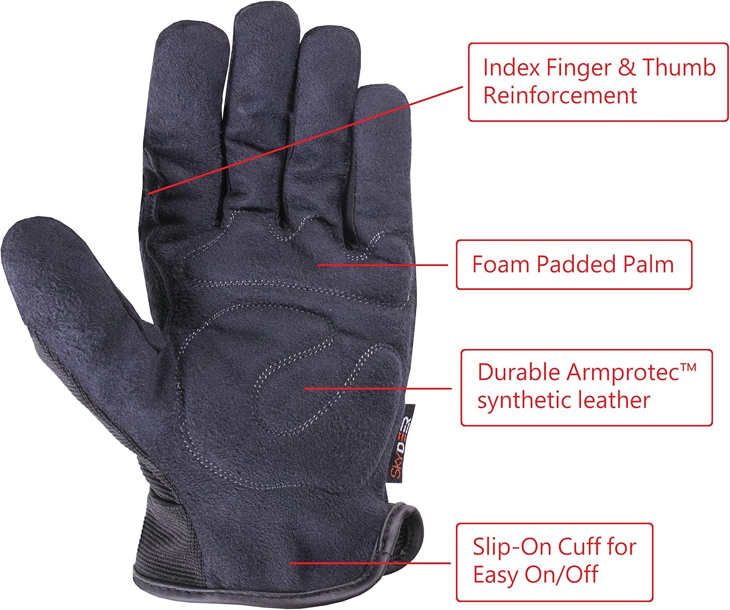 3-Pairs Pack Durable Leather Work Gloves for Gardening and General Work (SD8809/M)