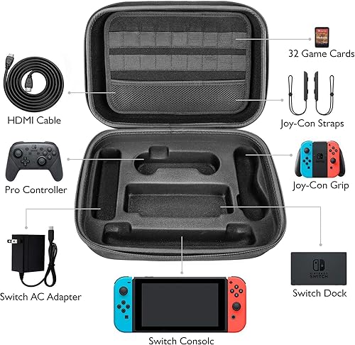 Miniatura 2 de Funda de almacenamiento para Nintendo Switch LP portátil de viaje funda protectora rígida con espacio de almacenamiento separado para consola de