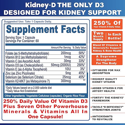 Miniatura 8 de Kidney Restore & Kidney Shield - Paquete de 2 suplementos de vitamina D para el riñón y limpieza renal