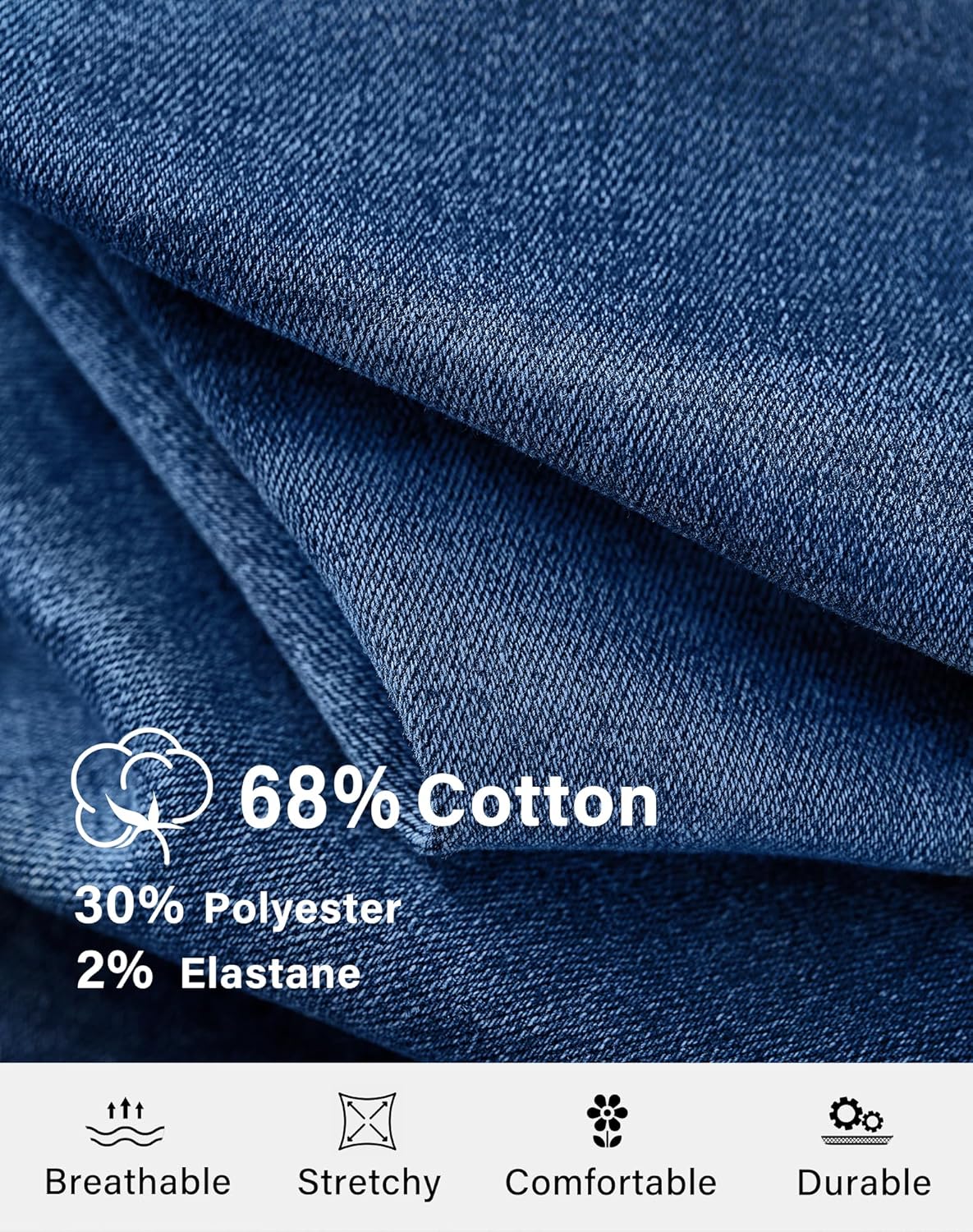 roswear Stretchy Loose Jeans for Women Wide Leg High Waisted Baggy Denim Distressed Pants - Image 6