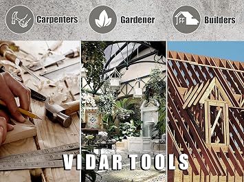 VIDAR TOOLS 6 Cepli Tek Taraflı Alet Kemeri Kesesi/Yardımcı Kemer Çantası/Marangoz/Bahçecilik/Bel için Alet Önlüğü. Dayanıklı Kanvas Yapı. Rahat Ayarlanabilir Kemer. Hafif (SİYAH)
