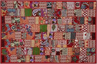 12 Indian Balcony Ideas with Warm Colors and Cultural Touches 39 Arprani Indian tapestry-Handmade wall hanging-Embroidered Patchwork Tape...