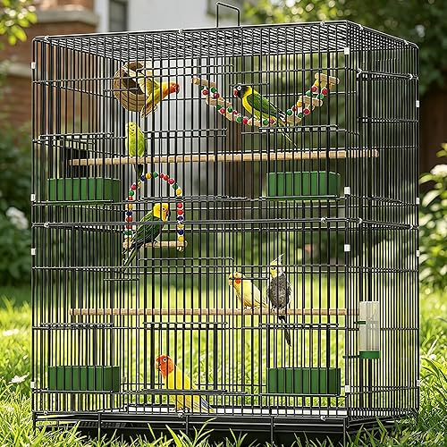 30-inch Folding Parrot Medium Bird Cage, Hanging Bird Cage for