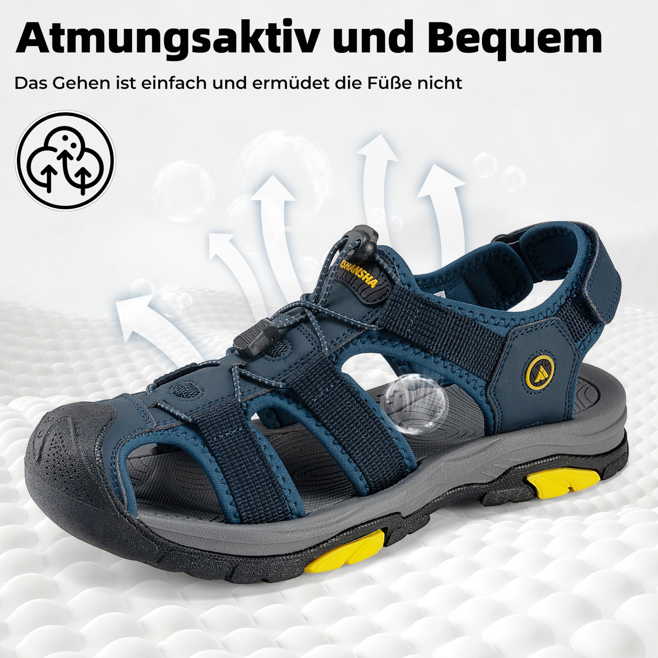 Mishansha Geschlossene Sandalen Herren Atmungsaktive Wandersandalen rutschfeste Outdoor Gr.39-46