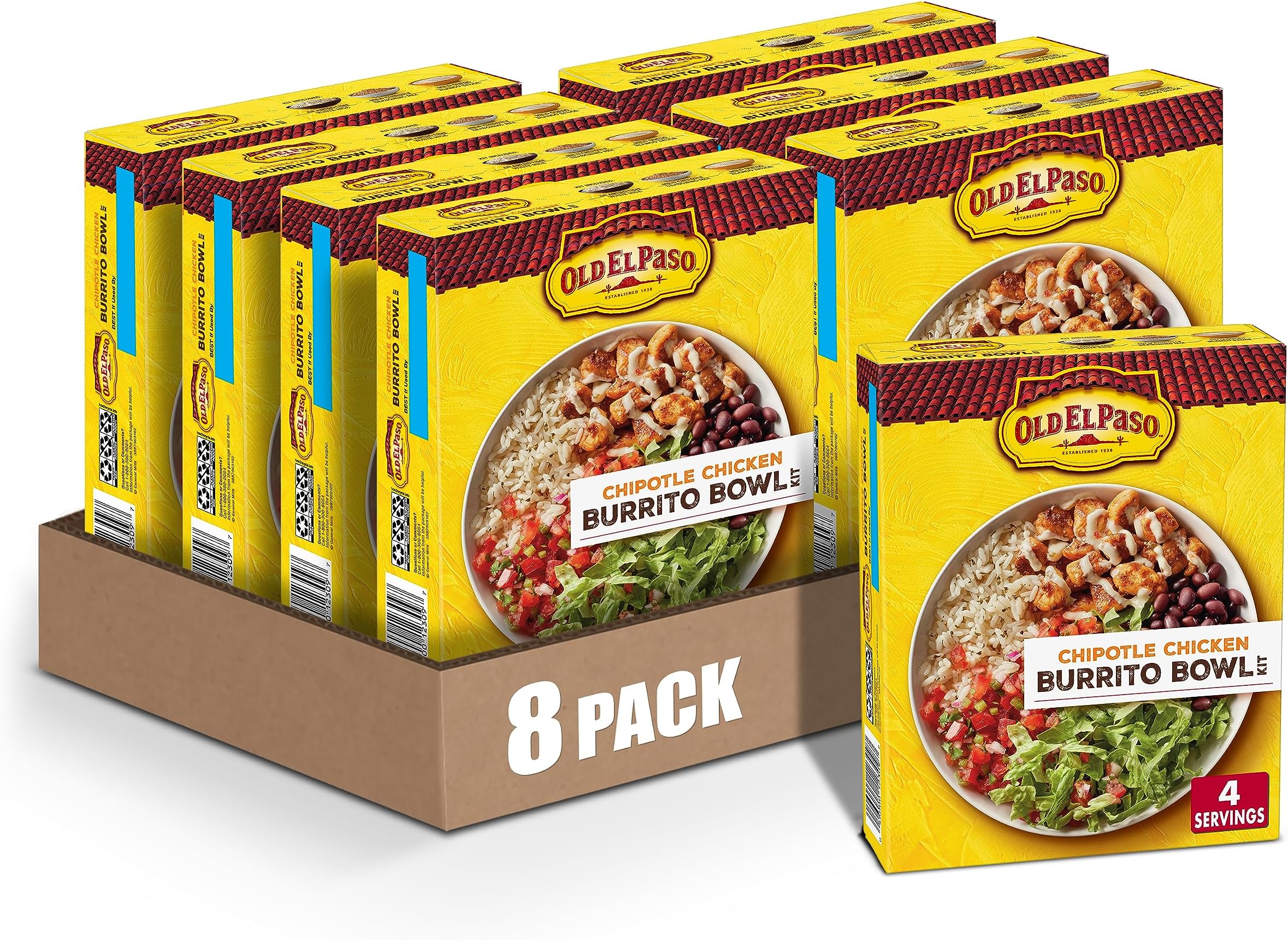 Old El Paso Burrito Bowl Kit Chipotle Chicken, 11 oz (Pack of 8)