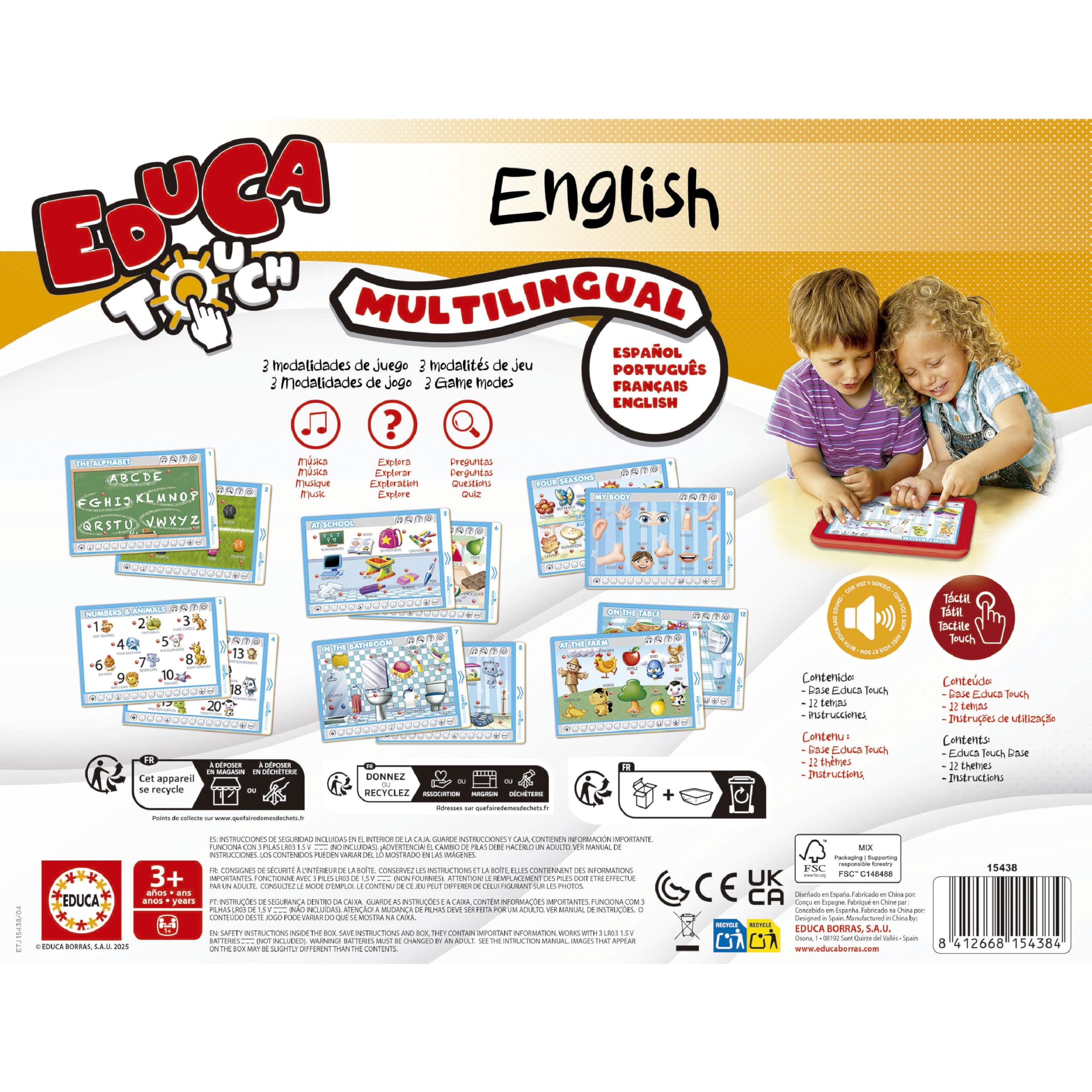 EducaTouch Junior Aprendo Inglés Y Abecedario - Juegos Educativos Con Voz Para Niños A Partir De 4 Años