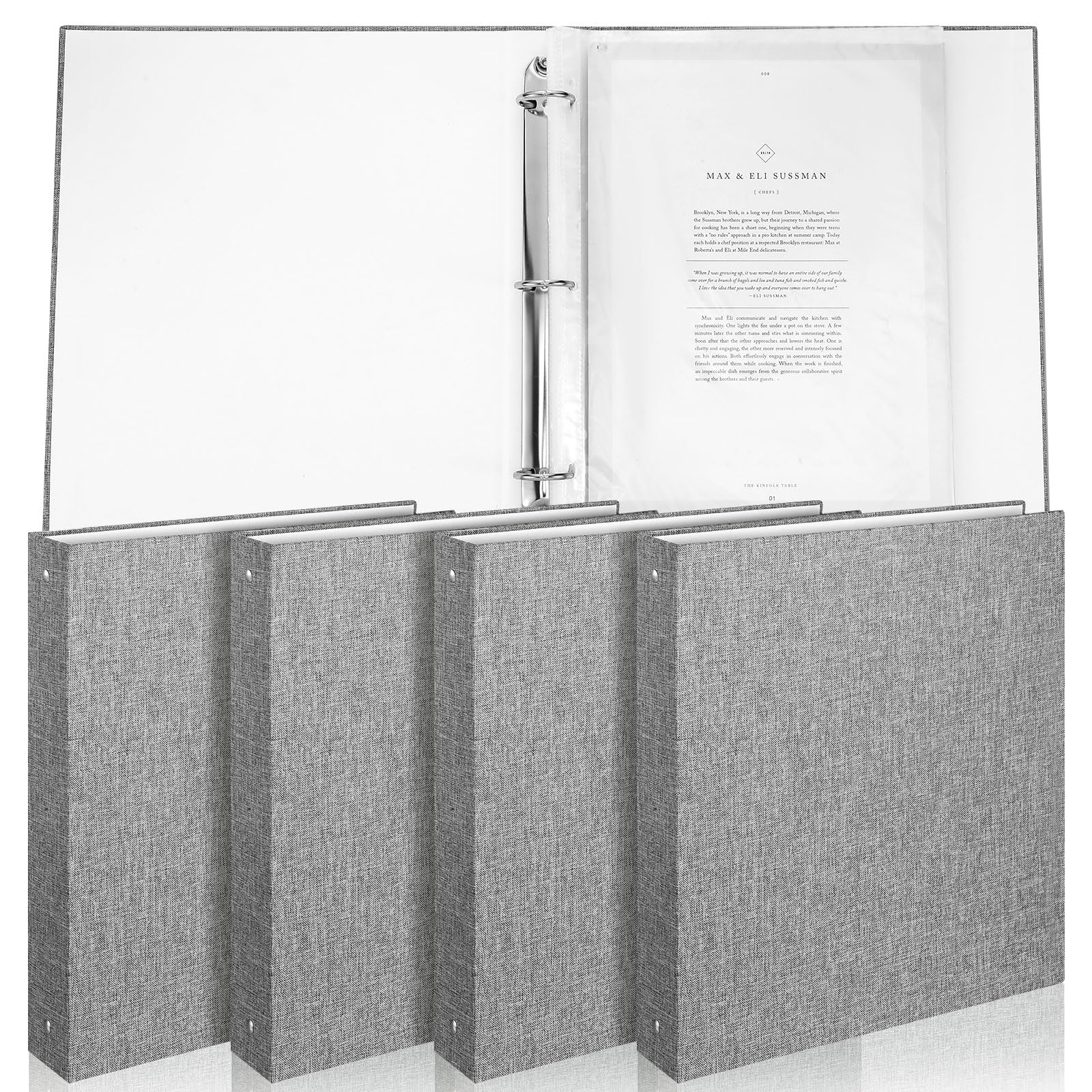 Eersida 4 Pack 3 Ring Binder 1 Inch Round Ring Binder