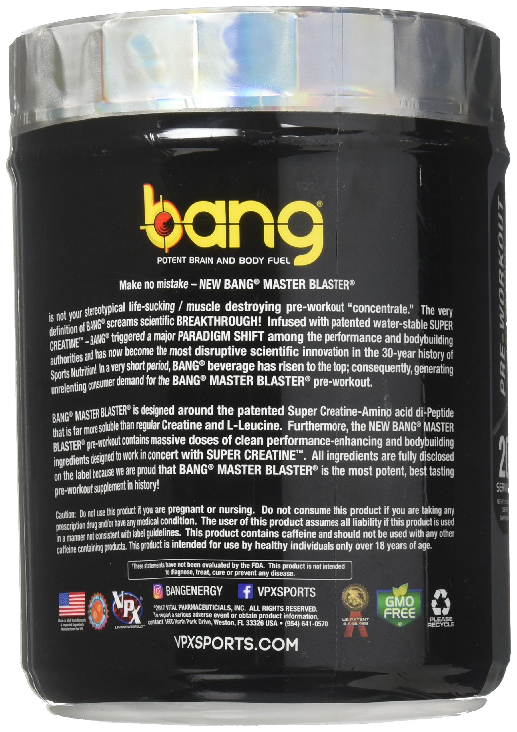 vpx Bang Pre-Workout Master Blaster, Lemon Drop, 20 Servings ...