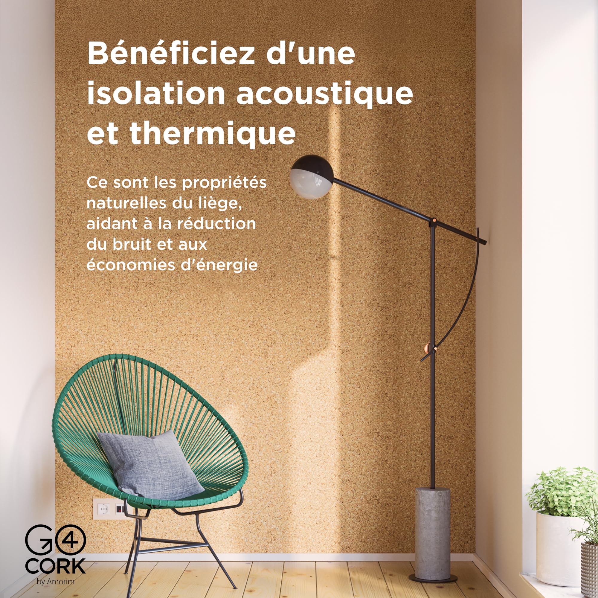 Go4Cork Rouleau de liège extra large – 50 cm x 8 m | Rouleau de liège double face de qualité supérieure | Multifonction pour les travaux manuels, la maison, la salle de classe et le bureau