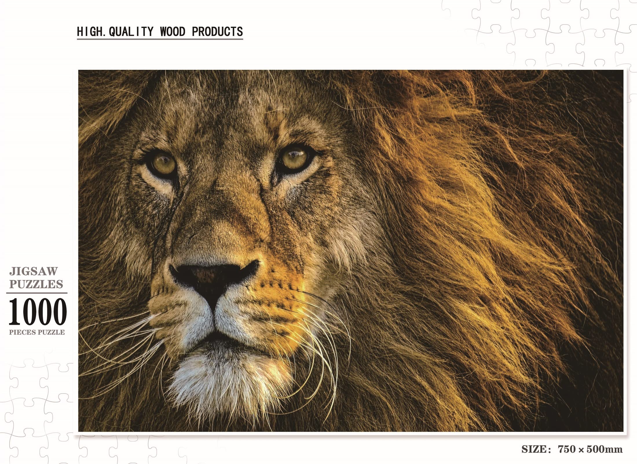 Jigsaw Puzzles 1000 Pieces for Adults -a Lion's face Lion The King