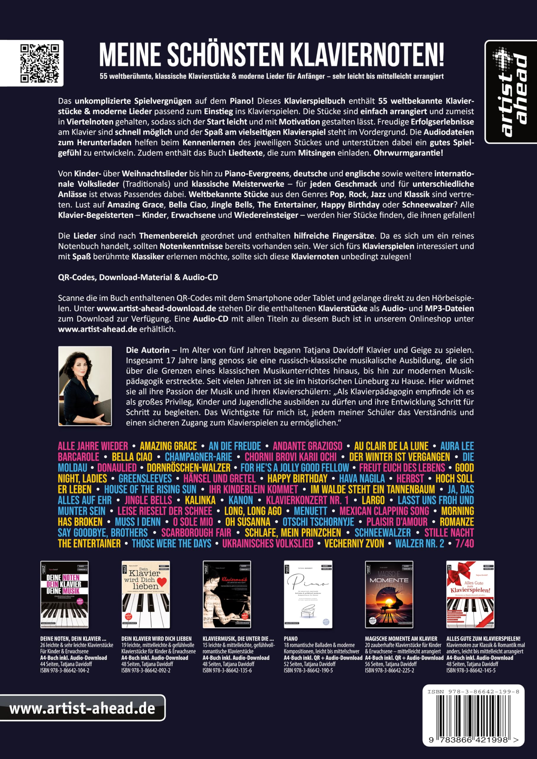 Meine schönsten Klaviernoten! 55 weltberühmte, klassische Klavierstücke & moderne Lieder für Anfänger – sehr leicht bis mittelleicht arrangiert (inkl. QR-Codes + Audio-Download). Piano. Klaviernoten