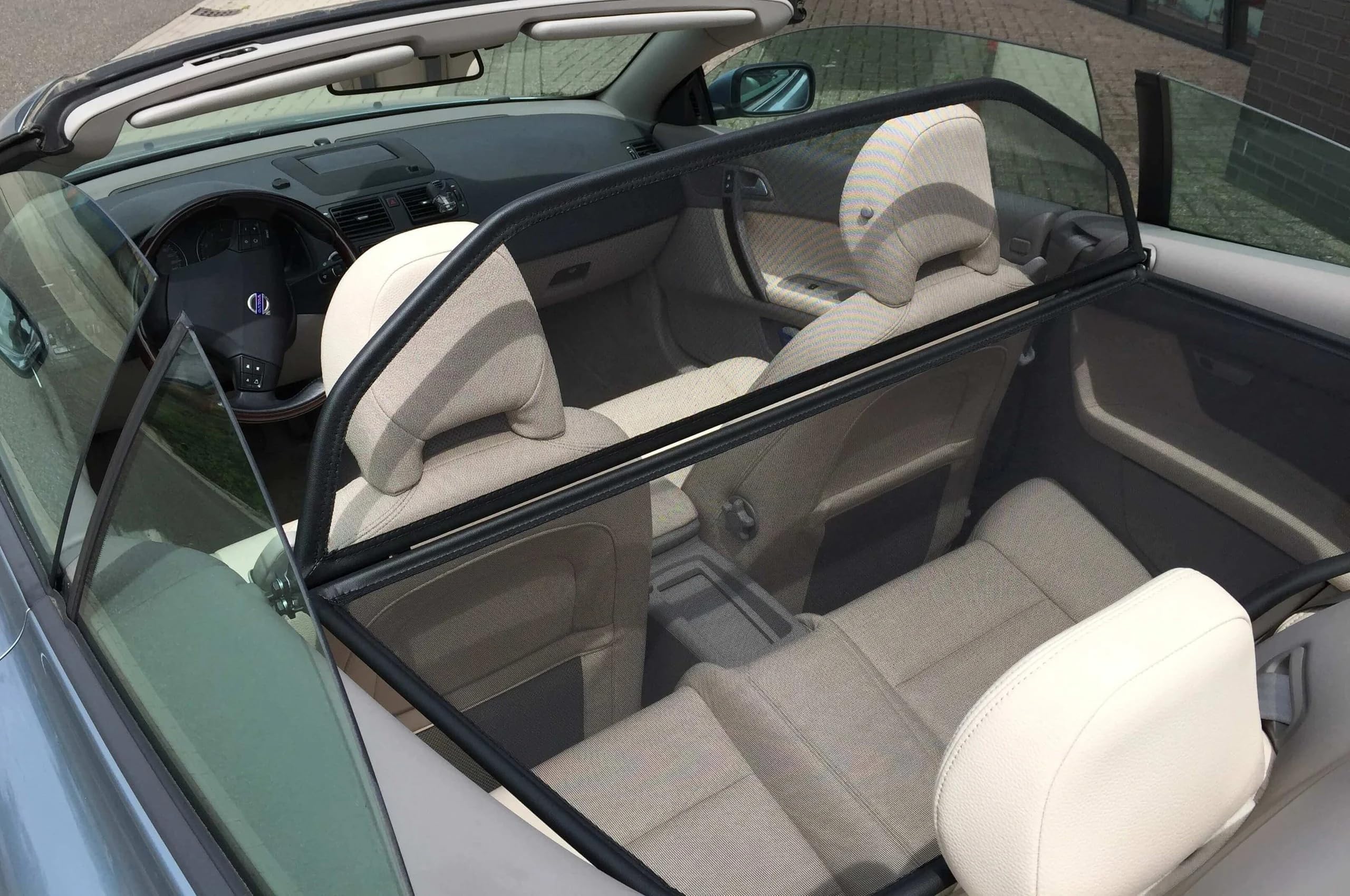 Déflecteur de vent pliable avec fermeture rapide - noir pour Volvo C70 II 2006-2013 | Filet Anti-Remous Coupe | Déflecteur d'air