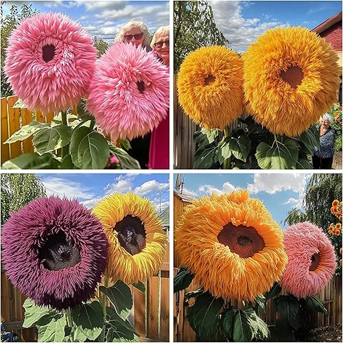 Miniatura 1 de Más de 600 semillas de girasol mixtas para plantar, semillas de girasol de oso de peluche gigante, flor perenne sin OMG para jardín al aire libre