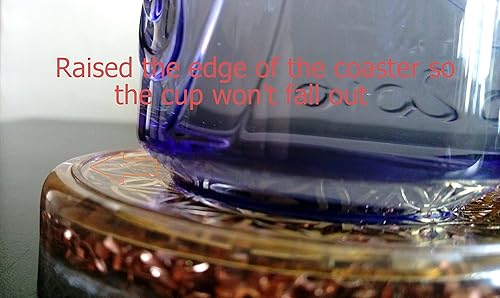 Miniatura 8 de ORGONITE ORGONE - Posavasos de 4 pulgadas, diseño de flor de la vida, placa de carga de agua, cúpula reversible