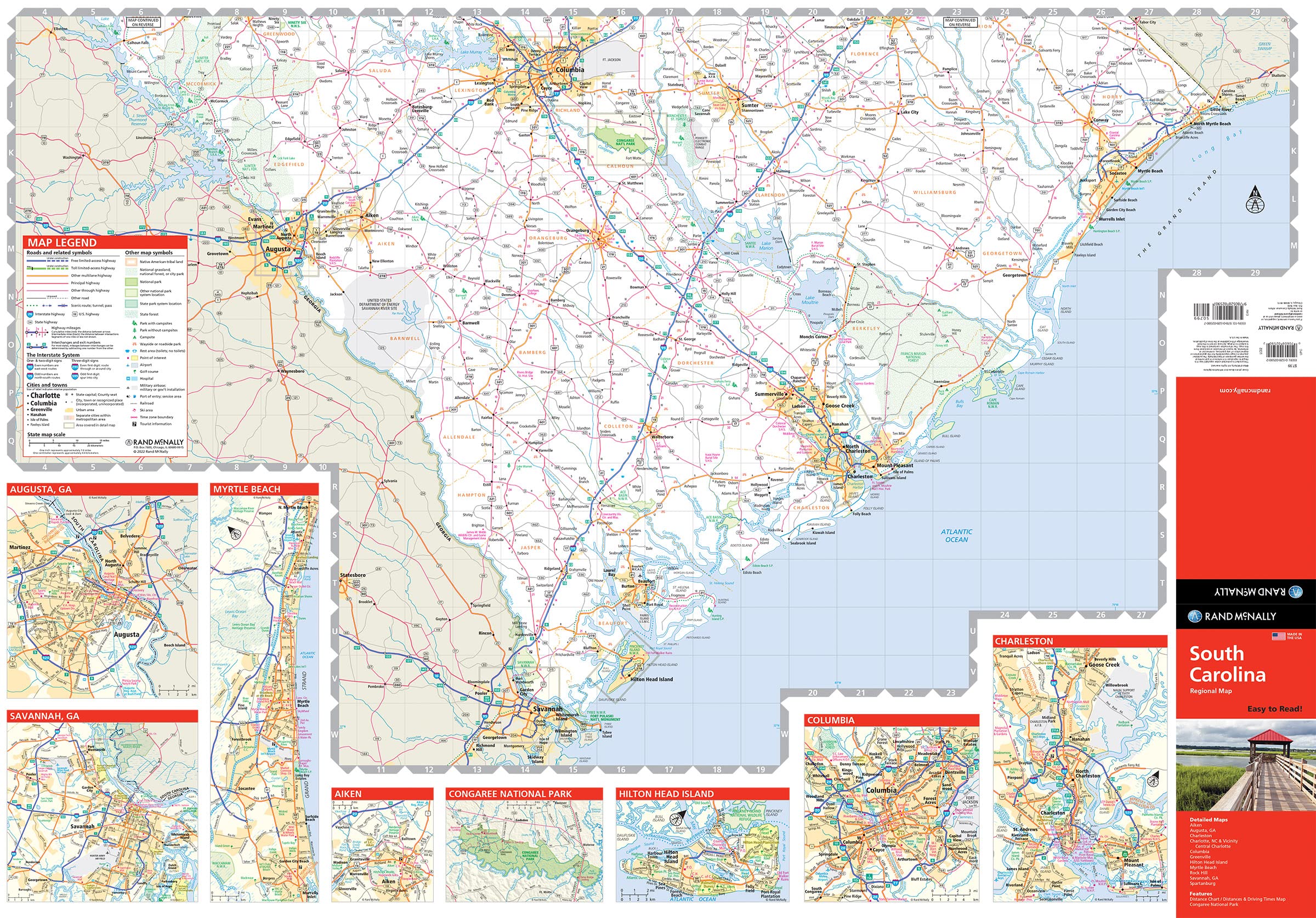 Rand McNally Easy To Read Folded Map: South Carolina State Map - Image 3