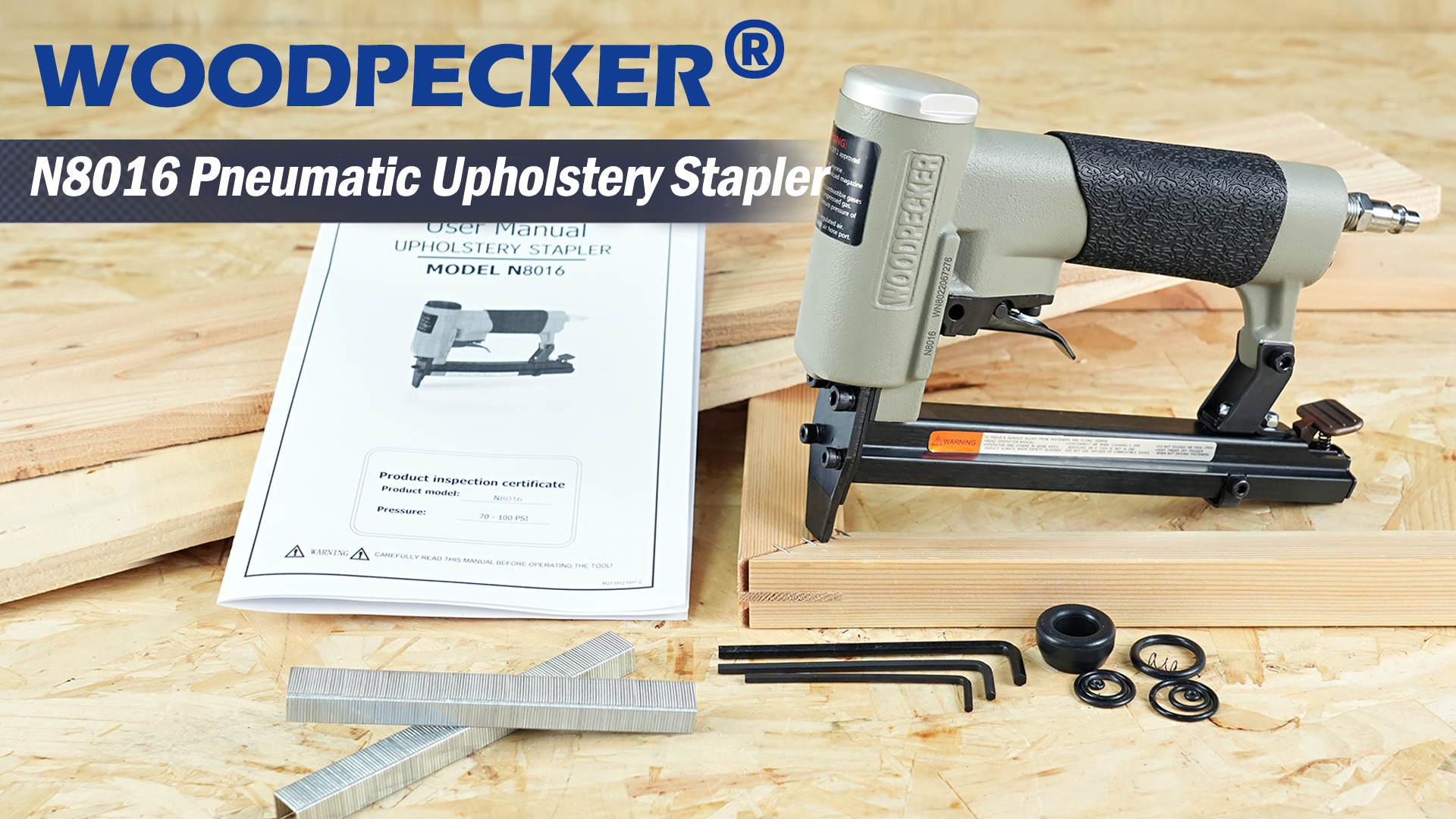 Woodpecker N8016 21 Gauge Upholstery Stapler Fits 80 Series