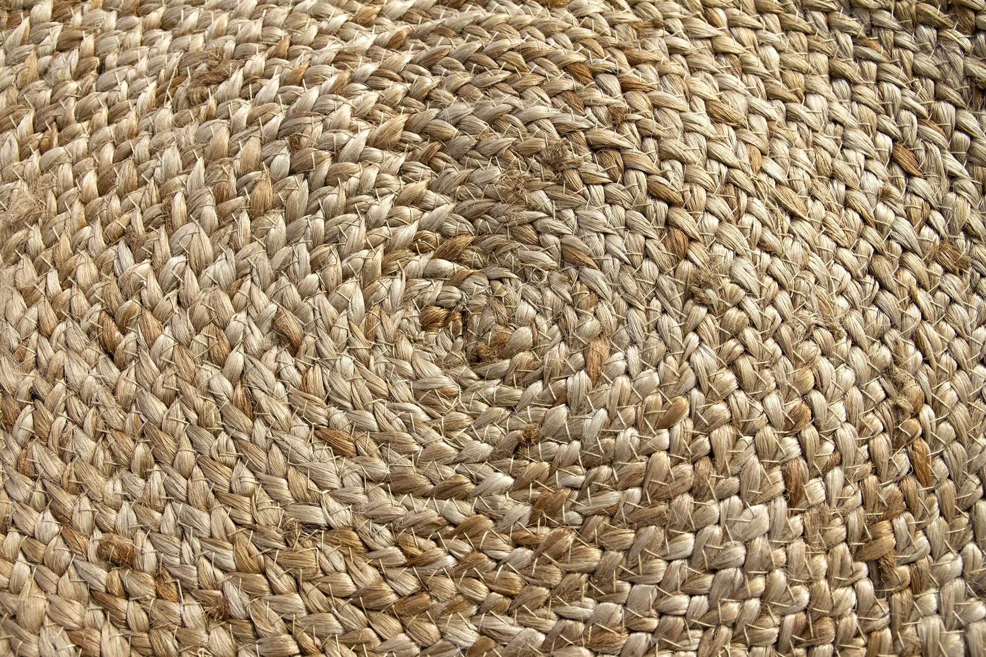 HAMID - Alfombra de Yute Alhambra Nazarí Color Natural Redonda, Alfombra 100% Fibra Natural de Yute, Diseño Trenzado, Hecho a Mano, Alfombra para Decoración, Salón, Habitacón, (120x120cm)