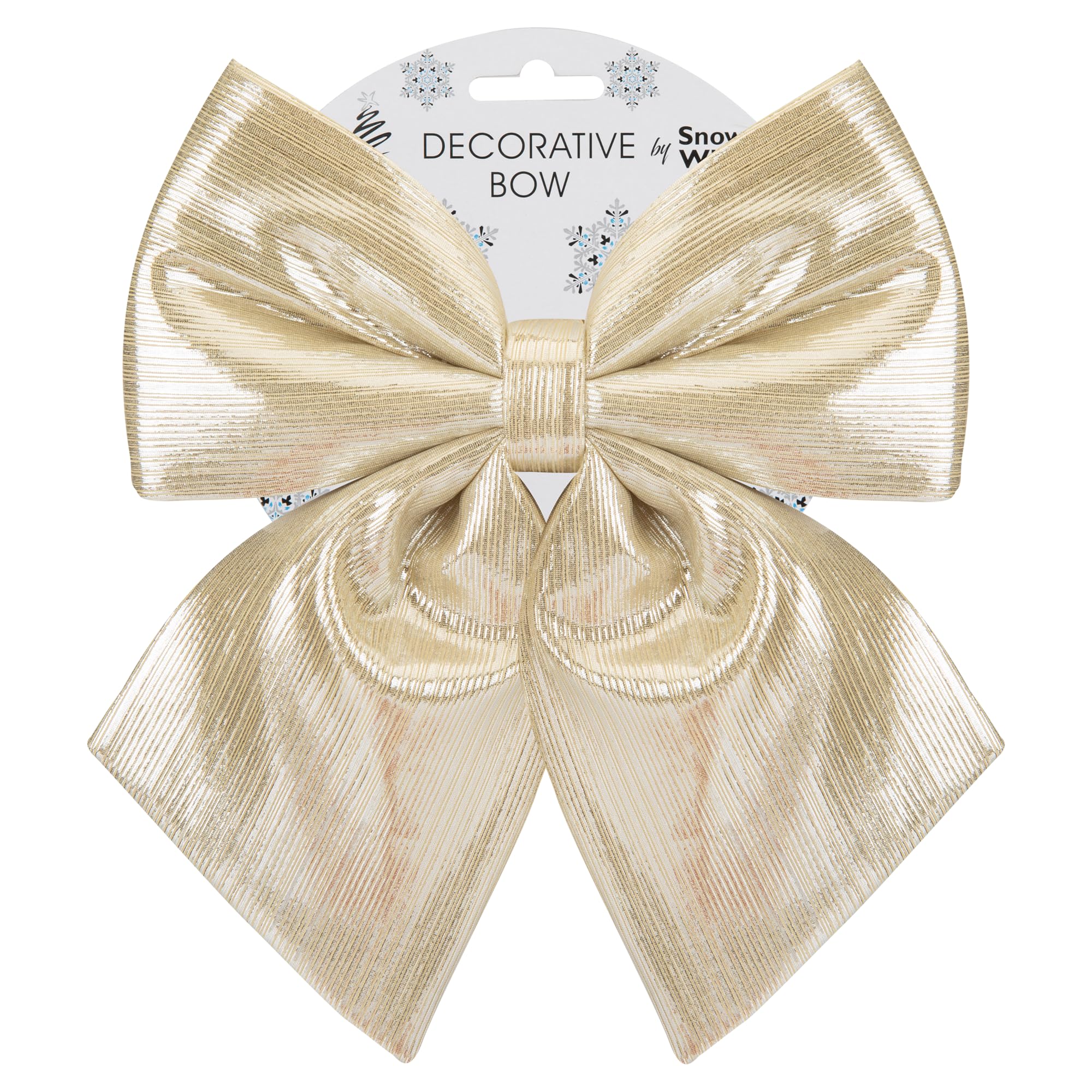 Pms Gold Shiny Fabric Bow 20Cm X 24Cm – Large Decorative Bow With Shiny Finish – Christmas Tree, Wreath, Garland, Hamper, And Display Decoration