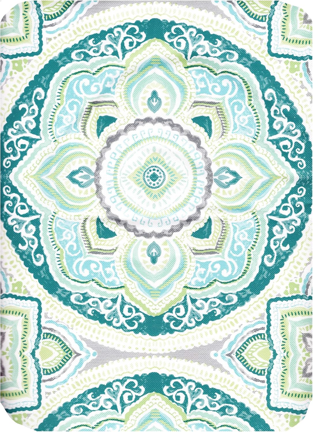 Uр Tо 50% оƒƒ Newbridge Adriatic Medallion Print Vinyl Flannel Backed Tablecloth, Shabby Chic Mediterranean Sea Green Tile Design Waterproof Patio, BBQ, Indoor Outdoor Tablecloth Tablecloth, 70 Inch Round