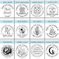 Vista 3 de Grabado de libro personalizado, regalo personalizado de la biblioteca de, ex libris, este libro pertenece a las flores que salen del libro