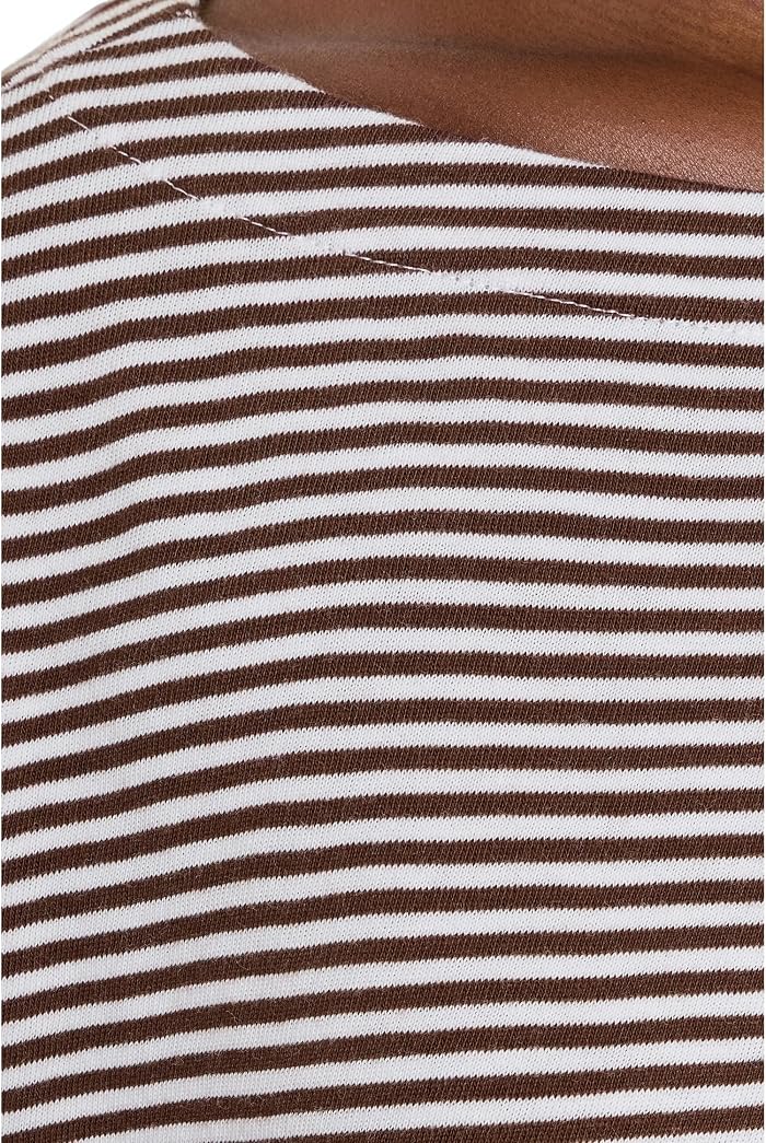 Женский топ Eileen Fisher Striped Organic Cotton Slub Bateau Neck, цвет: Коричневый — фото 3