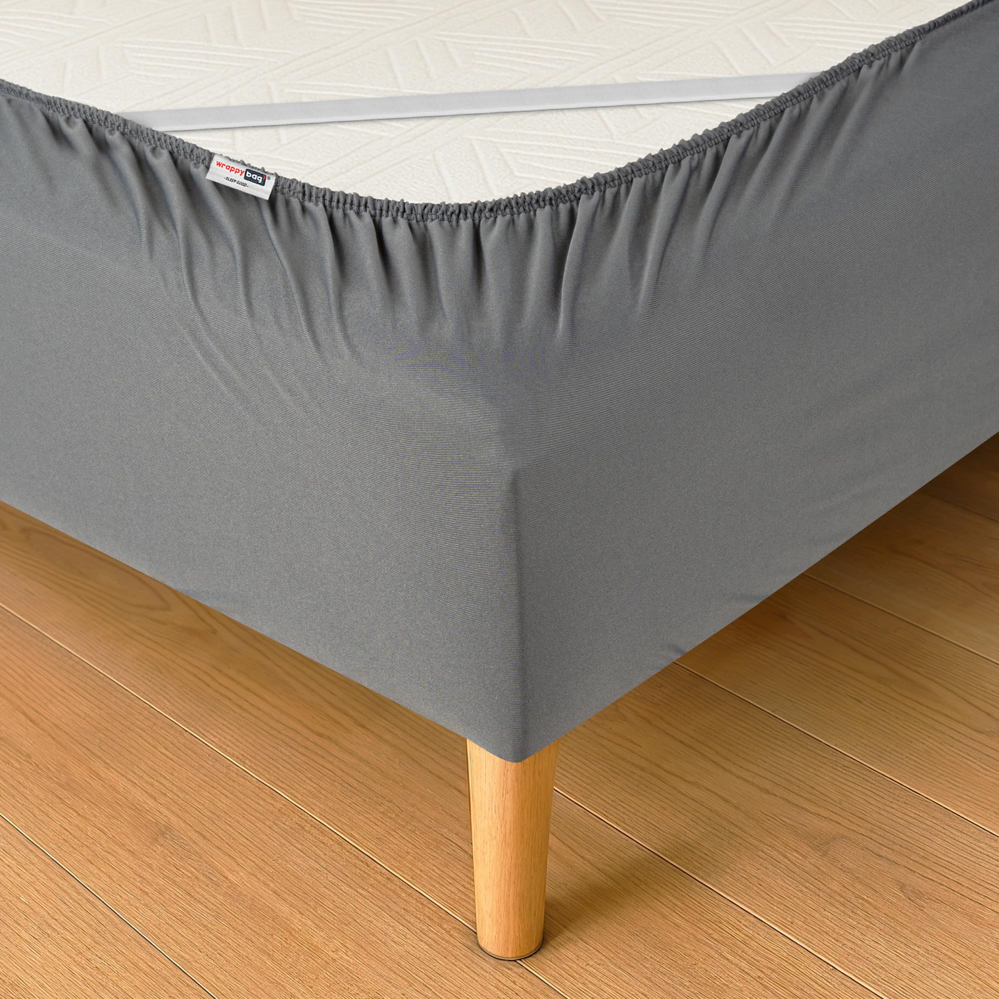 Wrappybag Vestiletto King size 180 x 200 con Elastici – Rinnova e Modernizza il Tuo Vecchio Giroletto – Copertura Giroletto Colore Grigio - 6 Misure Disponibili