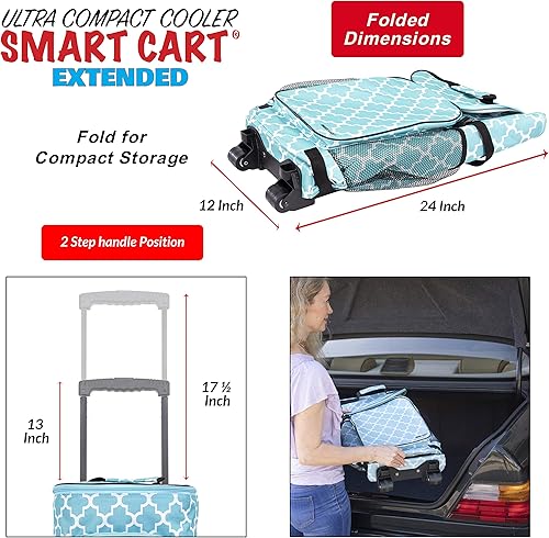 Miniatura 4 de dbest products - Nevera tipo carrito inteligente ultra compacta extendida, con aislamiento, con plataforma trasera, plegable, para barbacoa, playa,