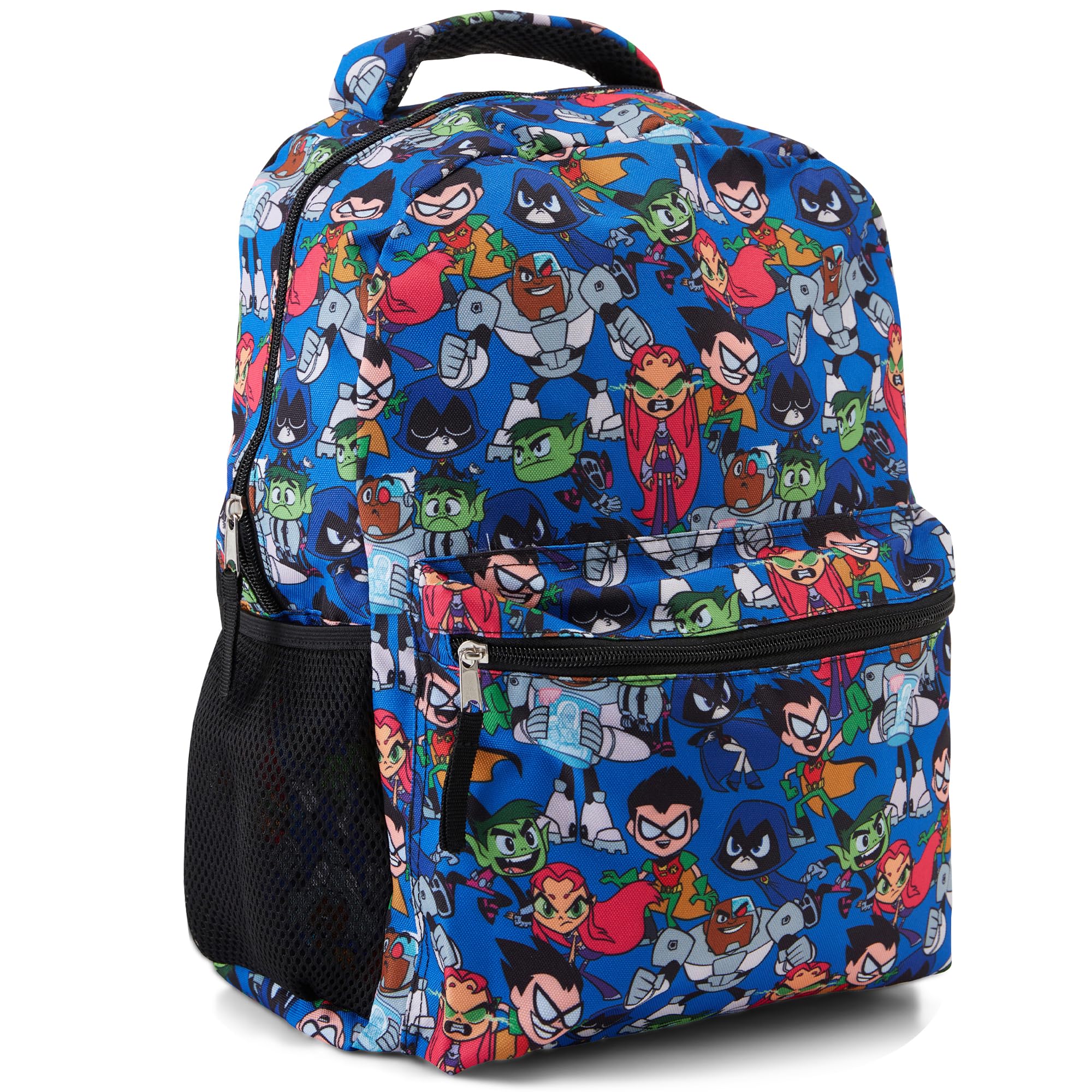 DC Comics Teen Titans Go! Allover Backpack - Beast Boy, Raven, Cybord, Robin and Silkie - Teen Titans Go! School Bookbag