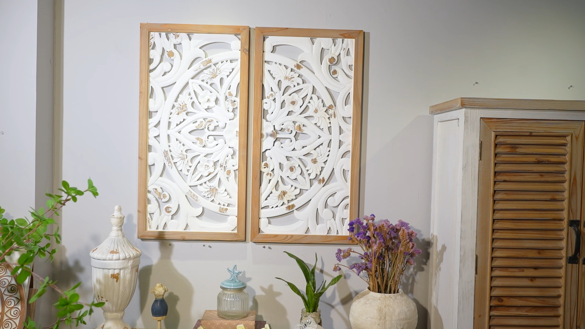 Amazon.com: XIAOAIKA Boho Carved Wall Art Panels, Antique