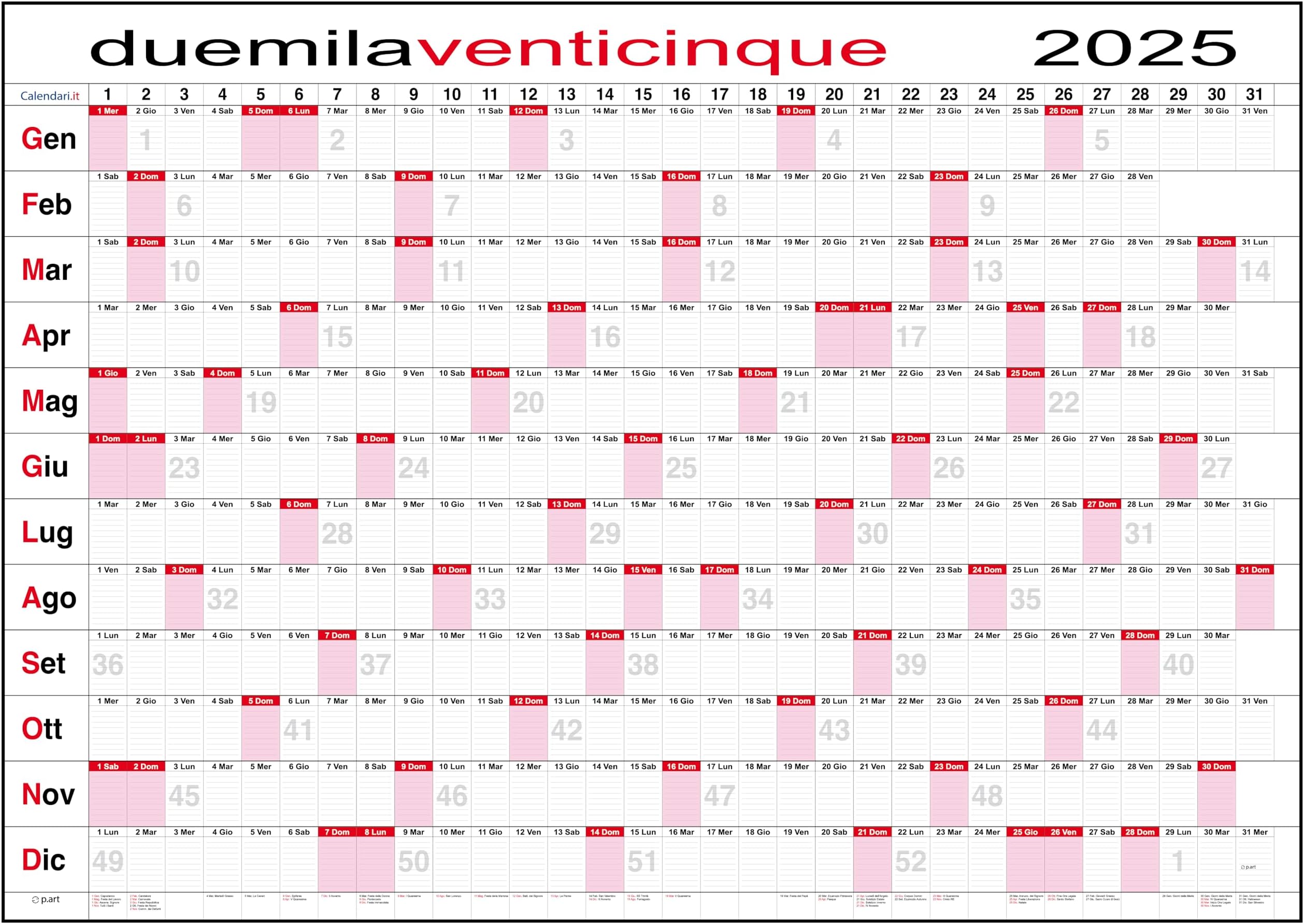 Calendario 2025 Da Muro MAXI 118x84 Cm - Planner Annuale, Spedito Arrotolato Senza Pieghe - Foto 9