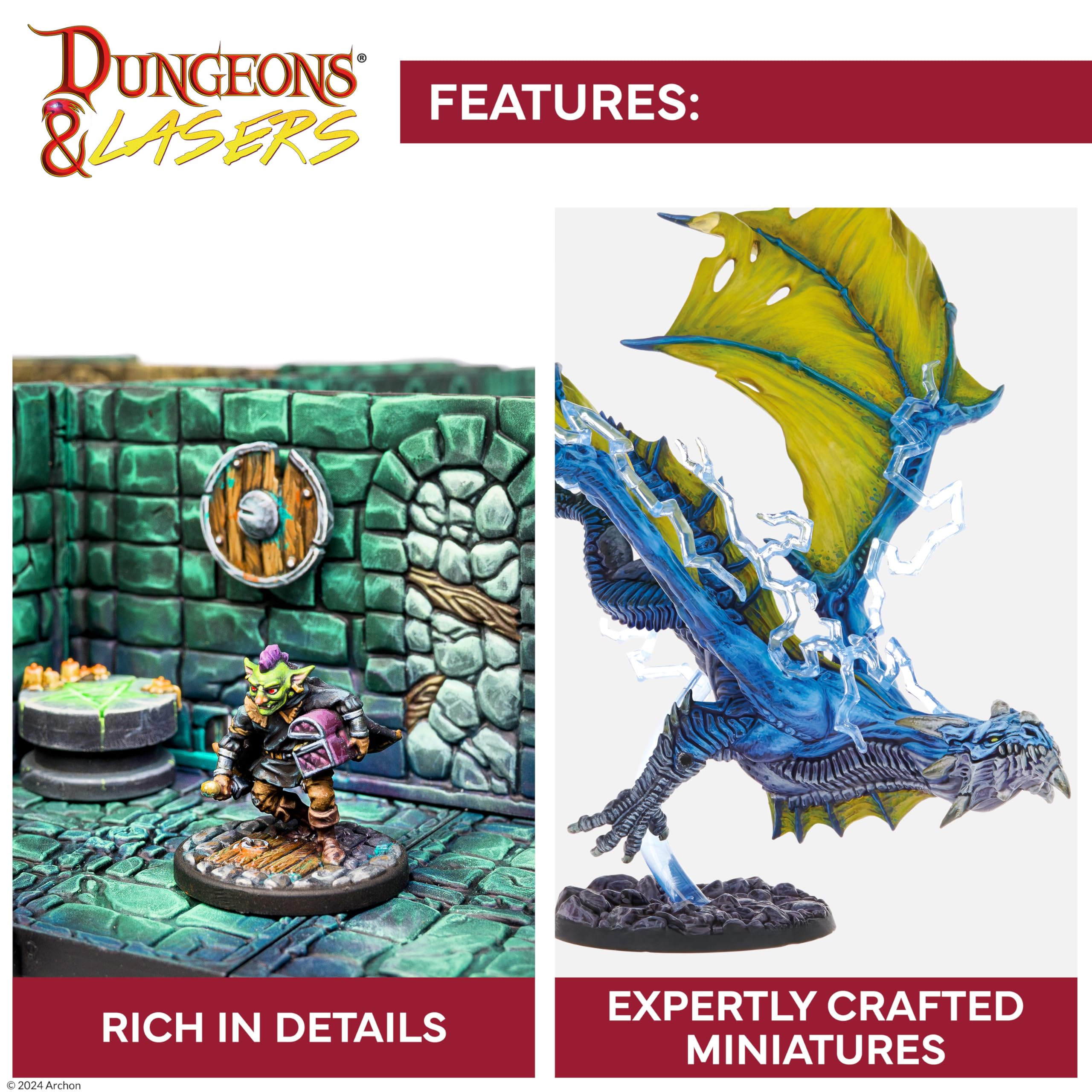 Dungeons & Lasers Undercity Hideout Terrain zestaw do gier RPG DND i stołowych - 5E kompatybilny z miniaturami w skali 28 mm - 32 mm - modułowa konstrukcja do szybkiego montażu - niemalowany